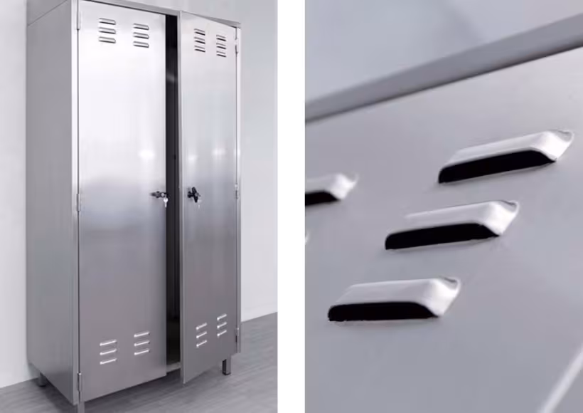 Kasten en lockers in inox voor gebruik in cleanrooms